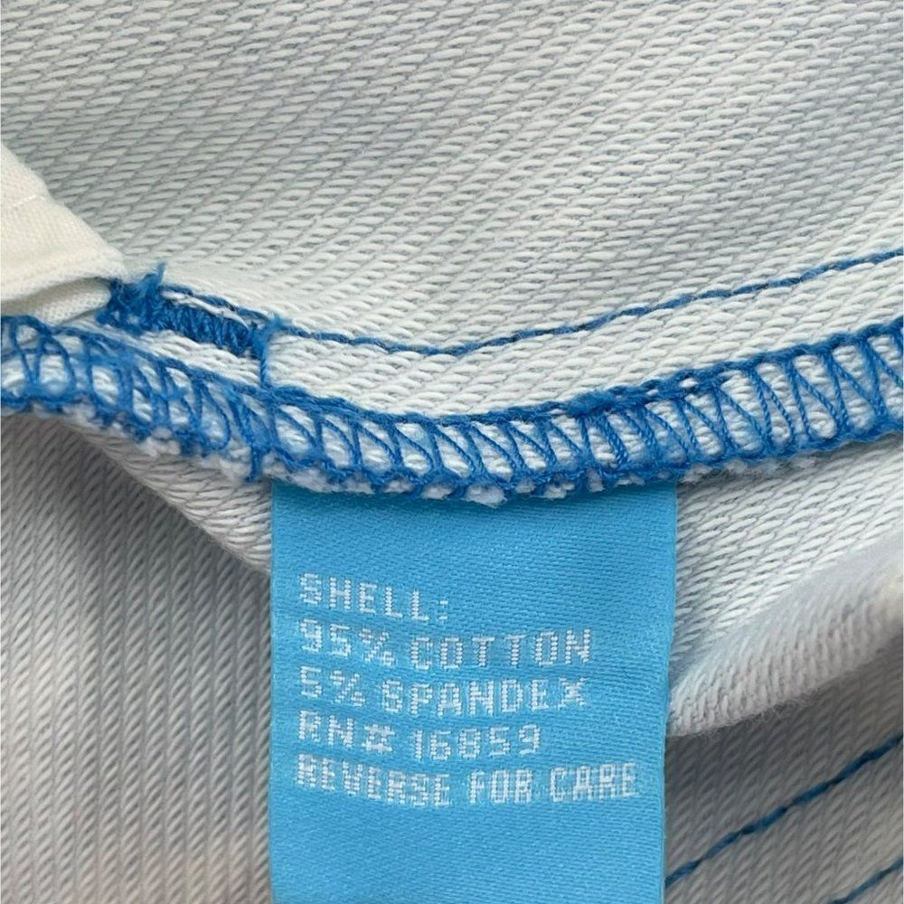 J. McLaughlin Lexi Jeans Slim Straight Leg Stretch Women 10 Blue White‎ - Picture 9 of 10